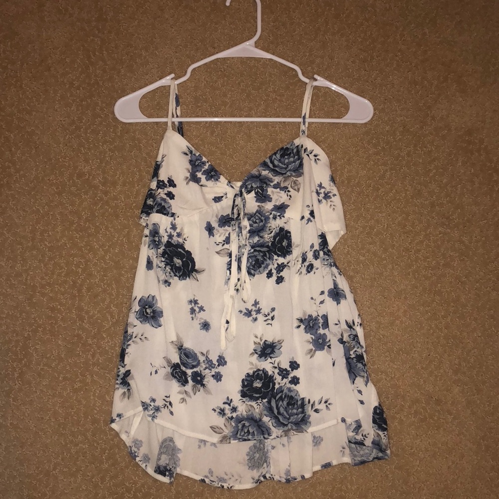 American Eagle blue and white tank NEVER WORN!!
